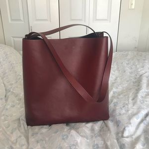 Aesther Ekme Genuine Leather Burgund/Dark Red Tote